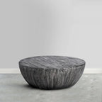 Mesa de centro redonda de madera de mango de 35.5 pulgadas con vetas sutiles