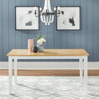 Mesa de comedor de 7 piezas Crossback blanca natural