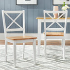 Mesa de comedor de 7 piezas Crossback blanca natural