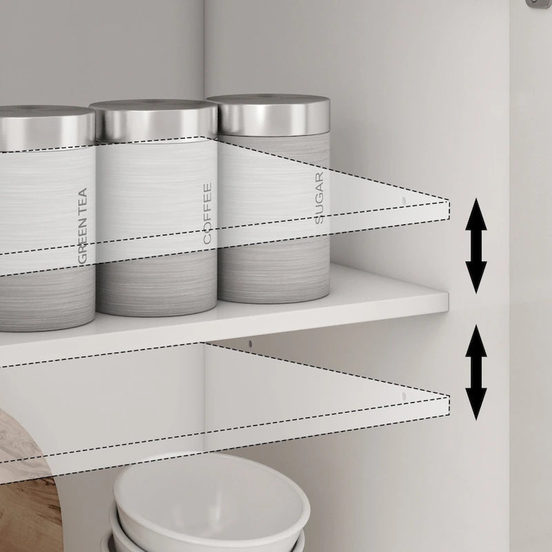59.1Aparador Buffet Blanco Moderno de Mediados de Siglo Lacado Contemporáneo