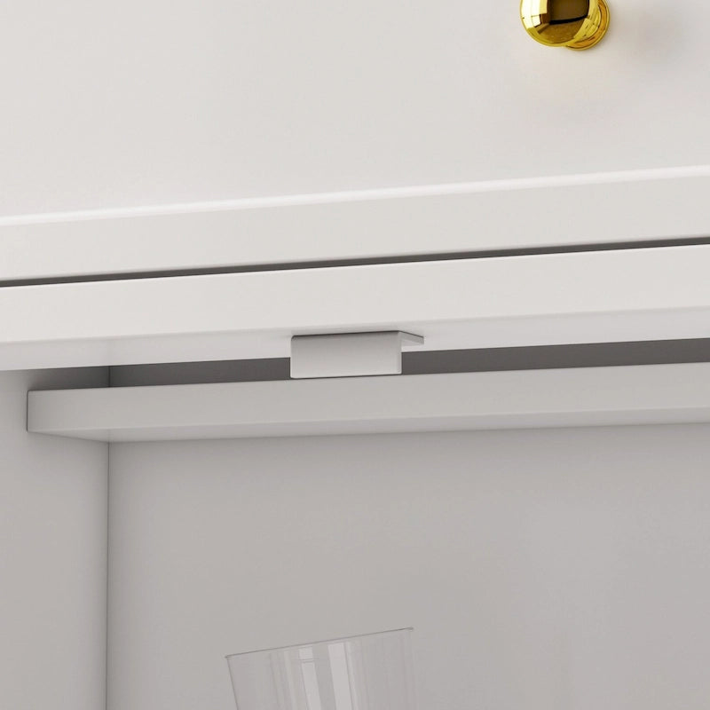 59.1Aparador Buffet Blanco Moderno de Mediados de Siglo Lacado Contemporáneo