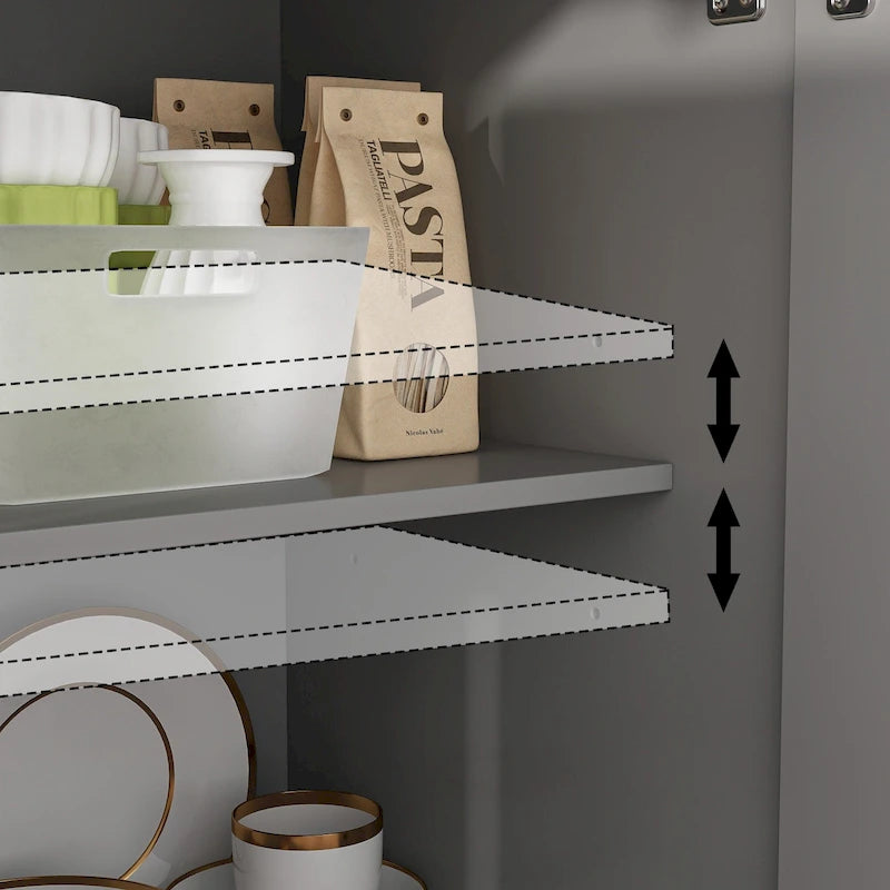59.1Aparador Buffet Blanco Moderno de Mediados de Siglo Lacado Contemporáneo