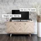 Aparador de estilo escandinavo para TV, con cajones y patas de madera, para televisores de hasta 65 pulgadas