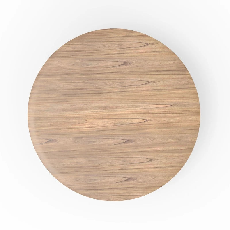 Mesa de comedor redonda de madera maciza, natural