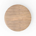Mesa de comedor redonda de madera maciza, natural