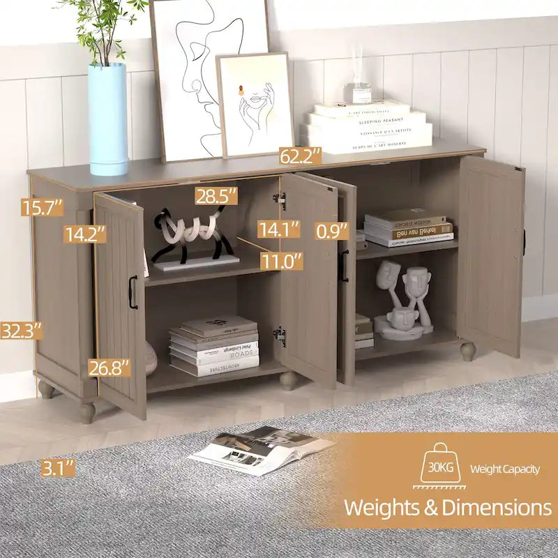 Aparador de cocina, mueble bar, mueble de almacenamiento decorativo