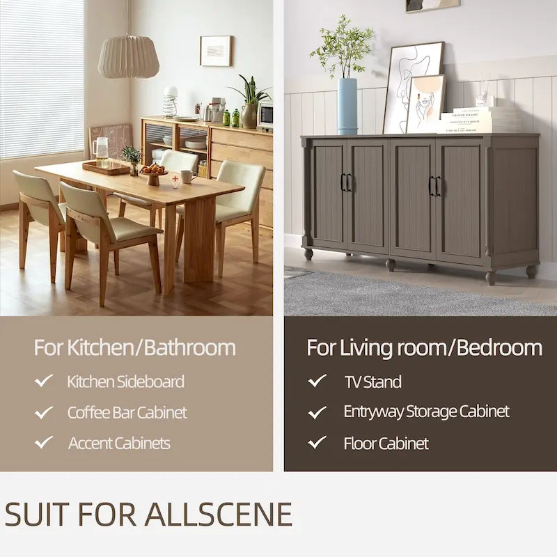 Aparador de cocina, mueble bar, mueble de almacenamiento decorativo