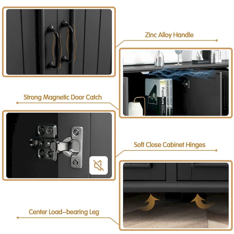 Aparador de cocina, mueble bar, mueble de almacenamiento decorativo