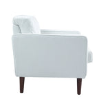 Sillón moderno tapizado de pana con brazos y cojines