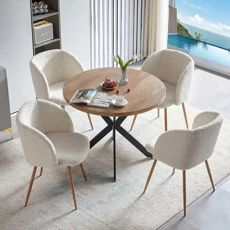 Sillas de comedor, sillas de cocina de terciopelo de lujo tapizadas, silla auxiliar con asiento y respaldo acolchados y patas de madera maciza.