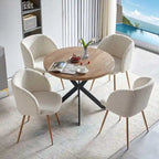 Sillas de comedor, sillas de cocina de terciopelo de lujo tapizadas, silla auxiliar con asiento y respaldo acolchados y patas de madera maciza.