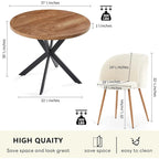 Sillas de comedor, sillas de cocina de terciopelo de lujo tapizadas, silla auxiliar con asiento y respaldo acolchados y patas de madera maciza.