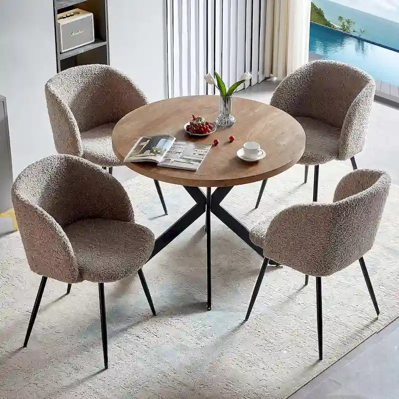 Sillas de comedor, sillas de cocina de terciopelo de lujo tapizadas, silla auxiliar con asiento y respaldo acolchados y patas de madera maciza.