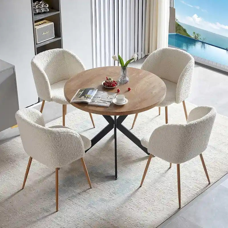 Sillas de comedor, sillas de cocina de terciopelo de lujo tapizadas, silla auxiliar con asiento y respaldo acolchados y patas de madera maciza.