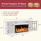 Mueble para TV de chimenea con cristal de 3 lados de 36 pulgadas para televisores de hasta 80 pulgadas