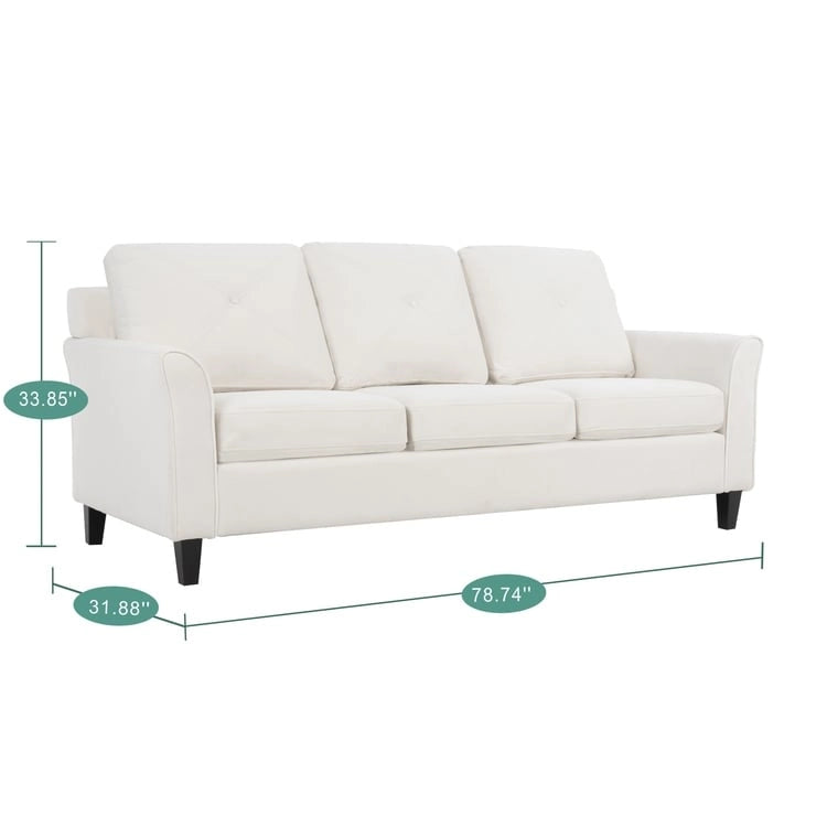 Sofá con botones - Sofá de microfibra para espacios pequeños, sala de estar, dormitorio