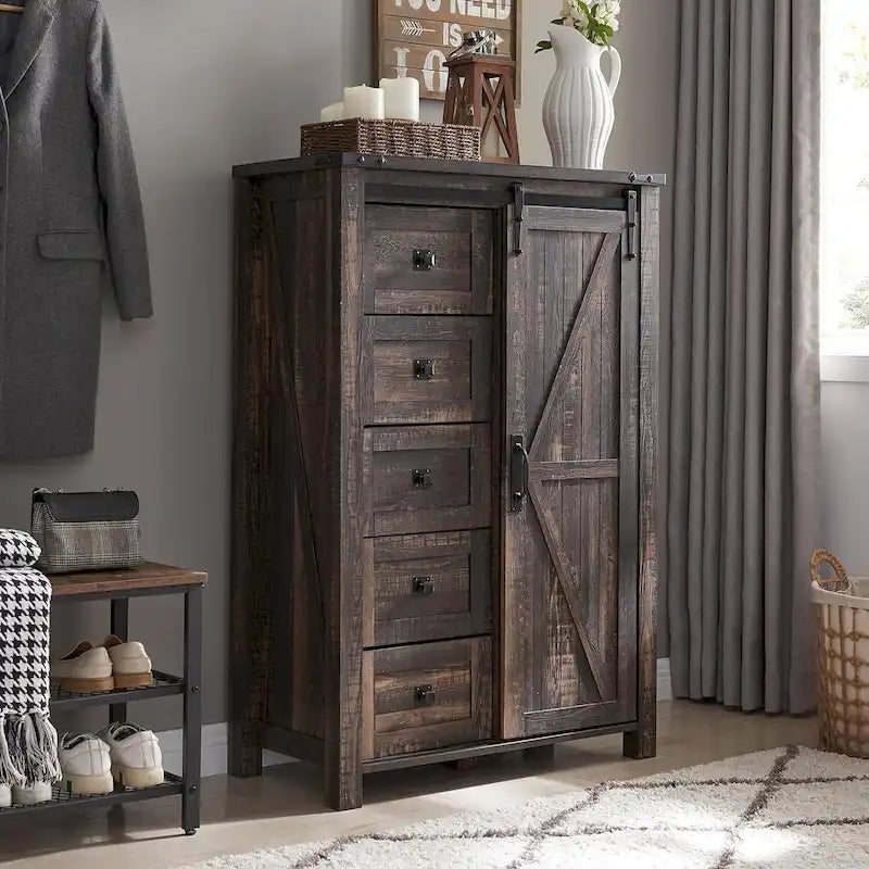 Cómoda de granja con 5 cajones, cómoda, cómoda organizadora