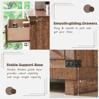 Cómoda de 5 cajones estilo rústico, Cómoda de madera, Cómoda de armario