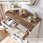 Cómoda de 5 cajones estilo rústico, Cómoda de madera, Cómoda de armario