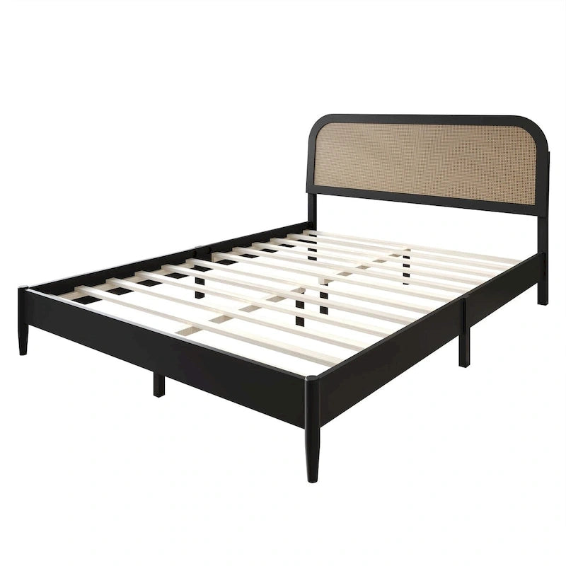 Cama de plataforma moderna de mediados de siglo