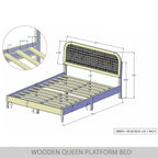 Cama de plataforma moderna de mediados de siglo