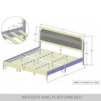 Cama de plataforma moderna de mediados de siglo