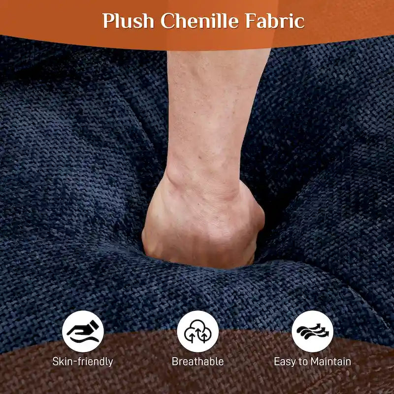 Sofá seccional en forma de U de tejido chenilla suave con cojín de doble capa