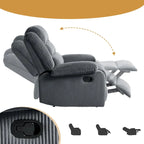 Sillón reclinable manual de pana de algodón supersuave con reposabrazos anchos