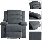 Sillón reclinable manual de pana de algodón supersuave con reposabrazos anchos