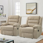 Sillón reclinable manual de pana de algodón supersuave con reposabrazos anchos