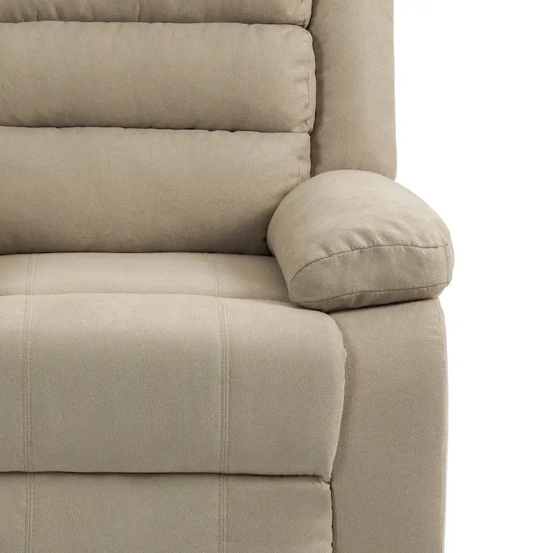 Sillón reclinable manual de pana de algodón supersuave con reposabrazos anchos