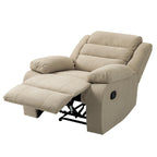Sillón reclinable manual de pana de algodón supersuave con reposabrazos anchos