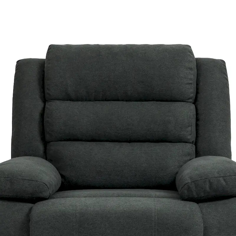 Sillón reclinable manual de pana de algodón supersuave con reposabrazos anchos
