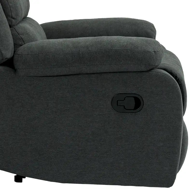 Sillón reclinable manual de pana de algodón supersuave con reposabrazos anchos