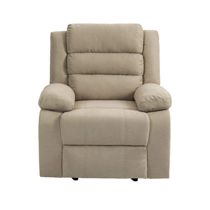Sillón reclinable manual de pana de algodón supersuave con reposabrazos anchos