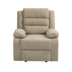 Sillón reclinable manual de pana de algodón supersuave con reposabrazos anchos