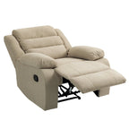 Sillón reclinable manual de pana de algodón supersuave con reposabrazos anchos