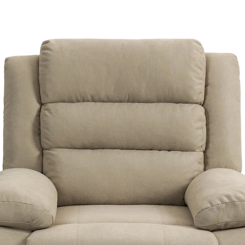 Sillón reclinable manual de pana de algodón supersuave con reposabrazos anchos