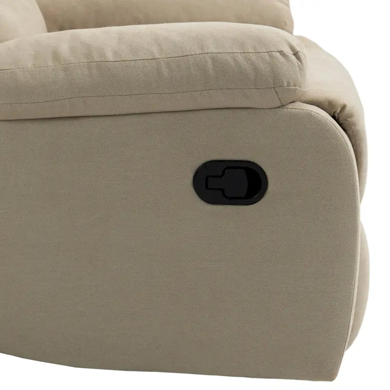 Sillón reclinable manual de pana de algodón supersuave con reposabrazos anchos