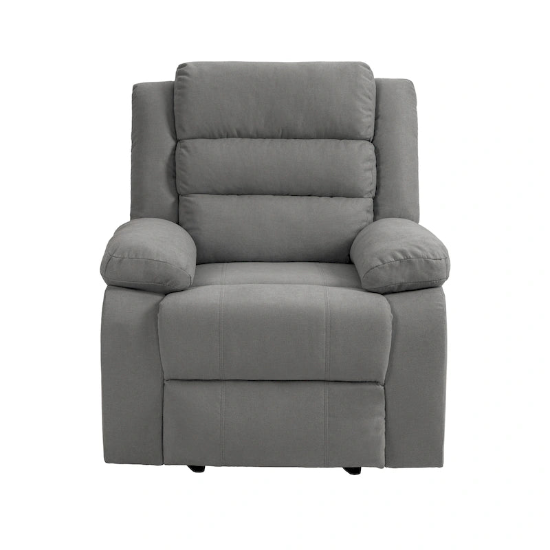 Sillón reclinable manual de pana de algodón supersuave con reposabrazos anchos