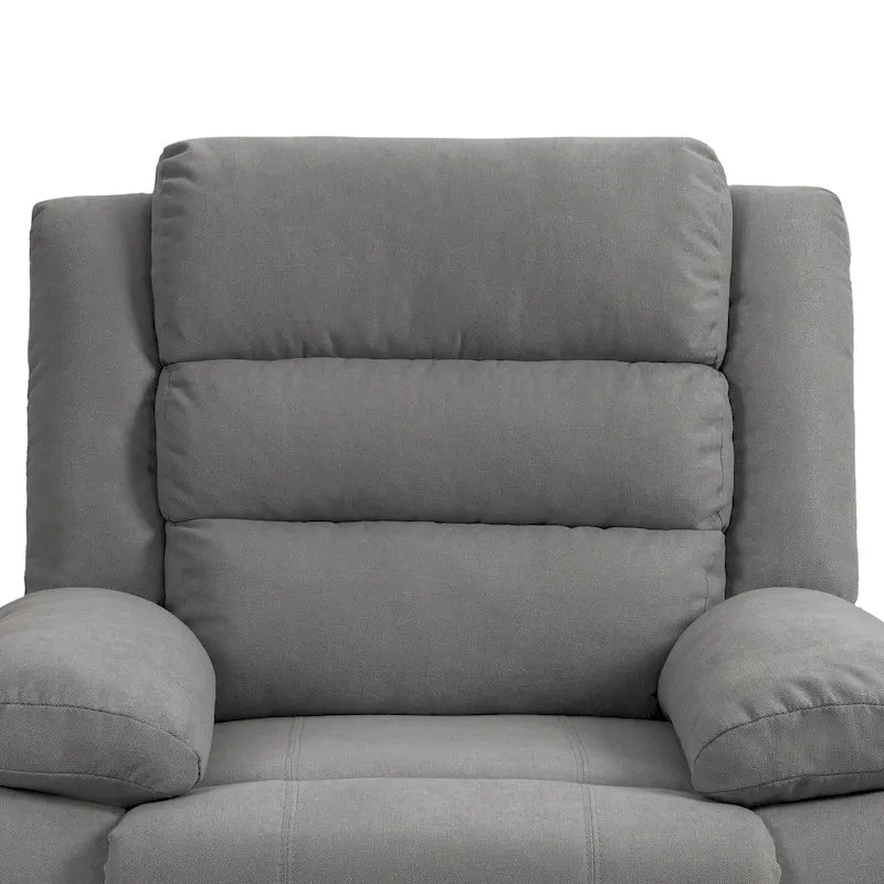 Sillón reclinable manual de pana de algodón supersuave con reposabrazos anchos