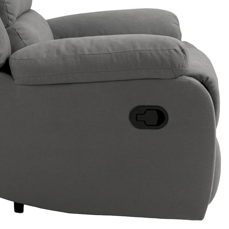 Sillón reclinable manual de pana de algodón supersuave con reposabrazos anchos