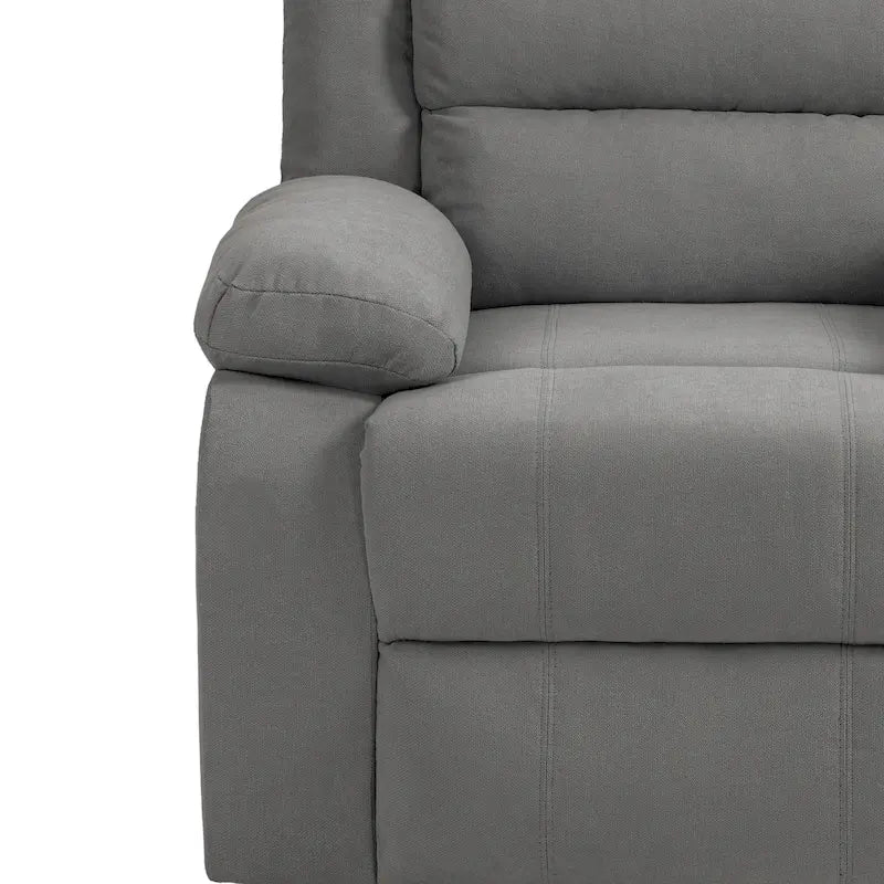 Sillón reclinable manual de pana de algodón supersuave con reposabrazos anchos
