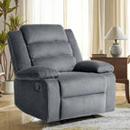 Sillón reclinable manual de pana de algodón supersuave con reposabrazos anchos