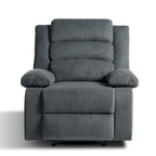 Sillón reclinable manual de pana de algodón supersuave con reposabrazos anchos