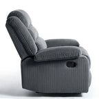 Sillón reclinable manual de pana de algodón supersuave con reposabrazos anchos