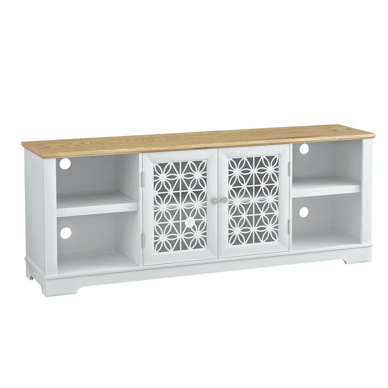 Mueble para TV rústico decorativo floral de 70 pulg. para televisores de hasta 80 pulg.