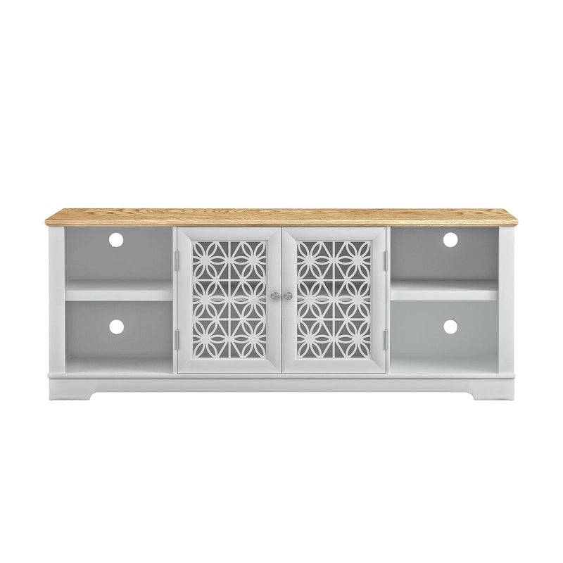 Mueble para TV rústico decorativo floral de 70 pulg. para televisores de hasta 80 pulg.