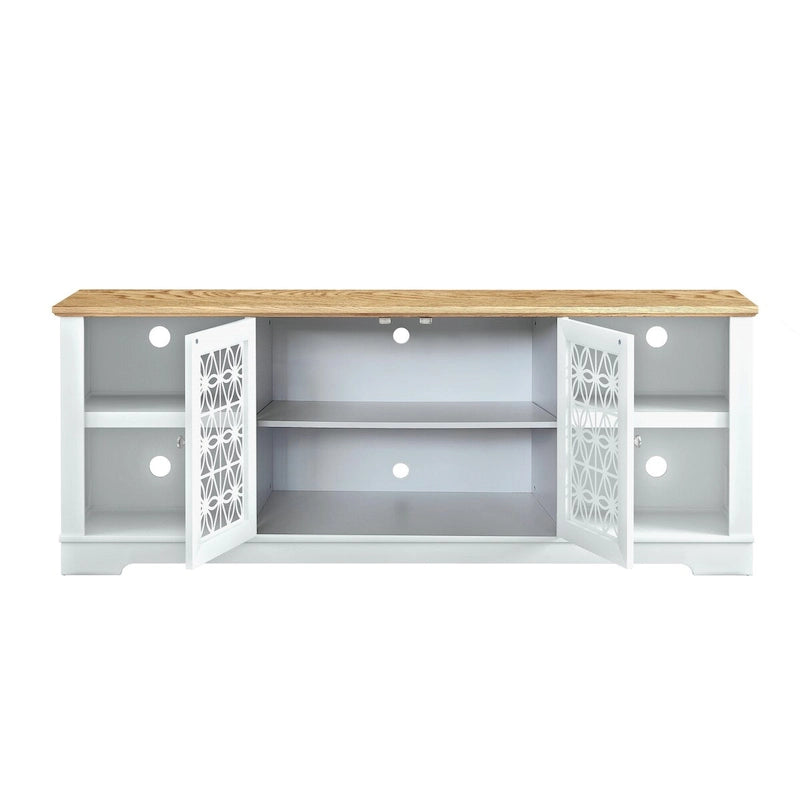 Mueble para TV rústico decorativo floral de 70 pulg. para televisores de hasta 80 pulg.