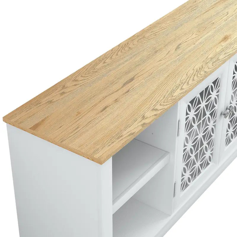 Mueble para TV rústico decorativo floral de 70 pulg. para televisores de hasta 80 pulg.